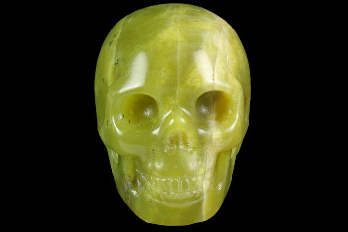 Realistic, Polished Jade (Nephrite) Skull #116440